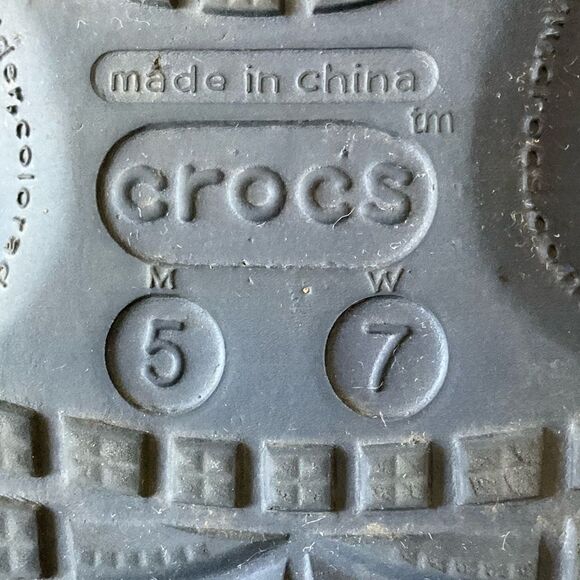 Crocs Classic Round Toe Slip On Dark Blue Clog Sandals Size M5 W7 - Picture 5 of 6